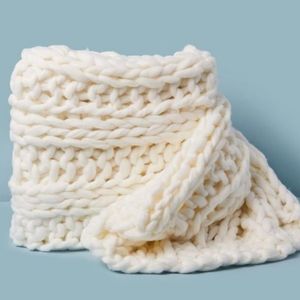 Summer and Rose Mia Knitted Throw in Cream White